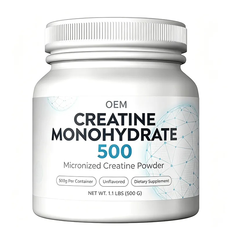 OEM Micronized Creatine Monohydrate Powder 500g Unflavored 1.1 LBS Muscle Strength Workout Performance Dietary Supplement