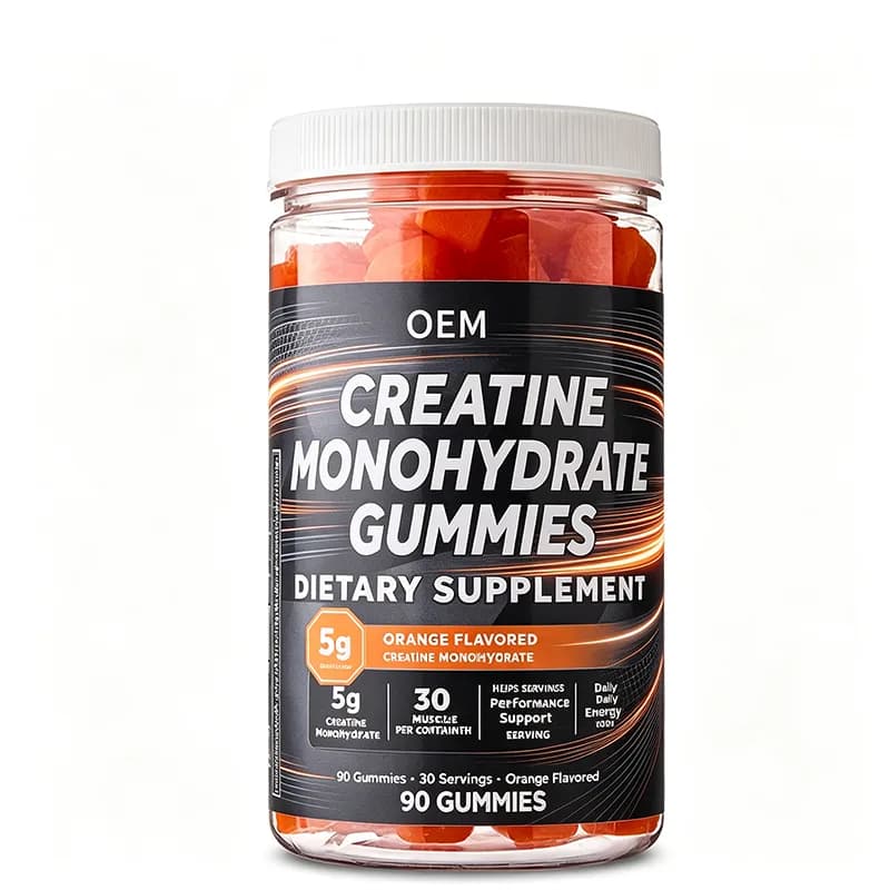 OEM Orange Flavored Creatine Monohydrate Gummies 90 Count Chewable Fitness Dietary Supplement Gummies