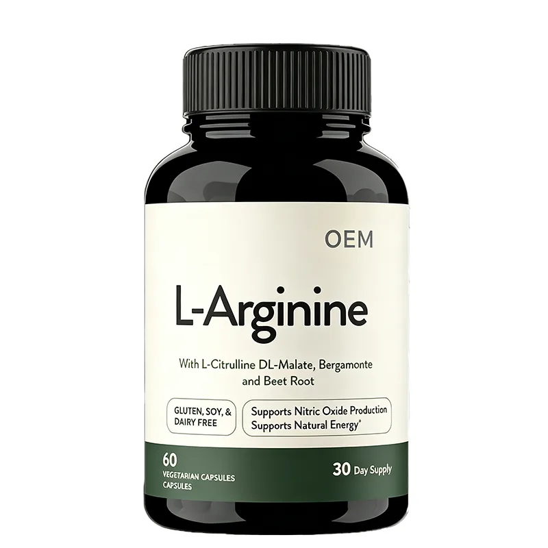 OEM L-Arginine Vegetarian Capsules 60 Count 30 Day Supply With L-Citrulline DL-Malate Beet Root Gluten Soy