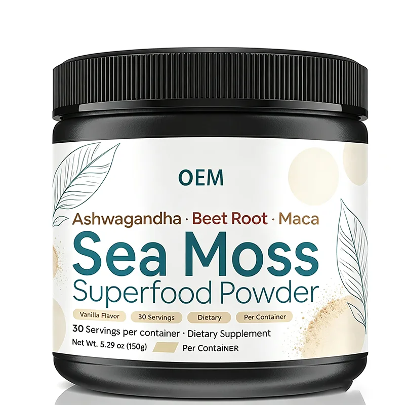 OEM Vanilla Flavor Sea Moss Superfood Powder 150g 5.29 oz 30 Servings Blend With Ashwagandha Beet Root