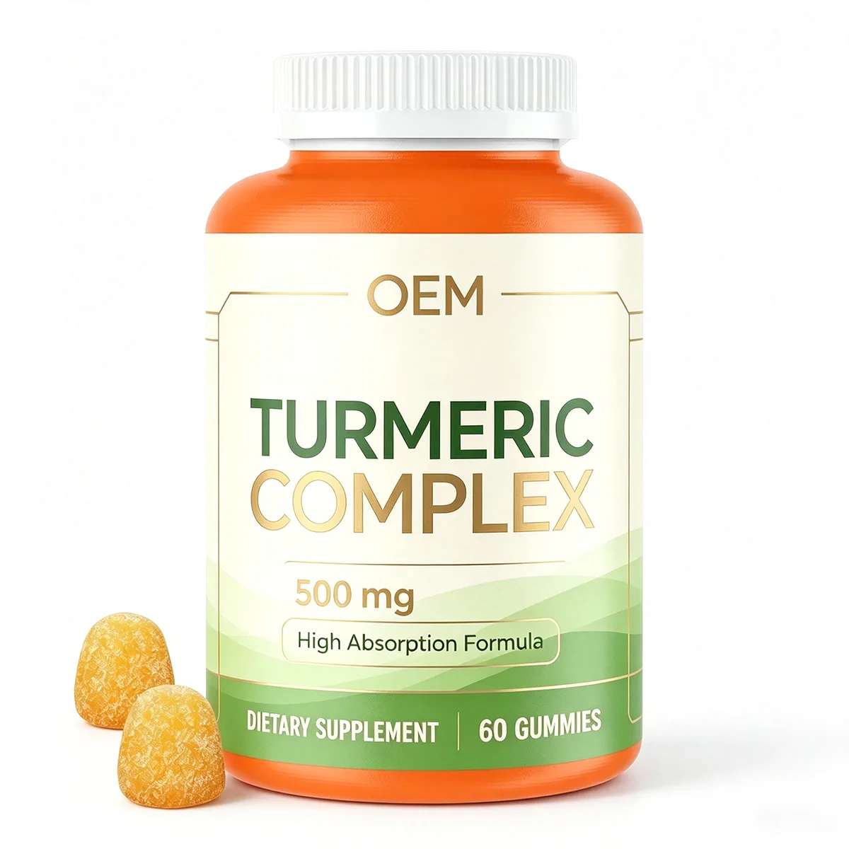 Turmeric Complex 500mg High Absorption Dietary Supplement 60 Gummies