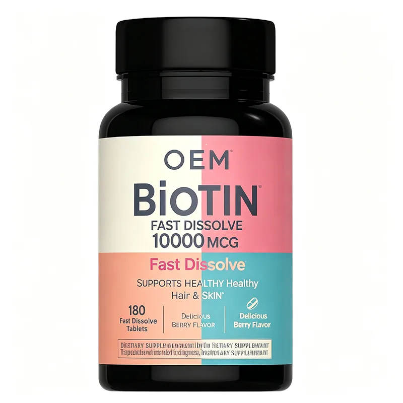 Fast Dissolve Biotin 10000mcg Supports Healthy Hair Skin 180 Tablets Berry Flavor