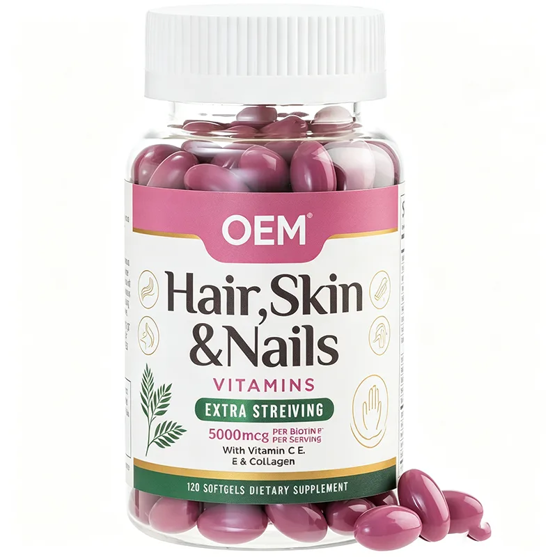 Hair Skin Nails Vitamins 5000mcg Biotin with Vitamin C E Collagen Dietary Supplement
