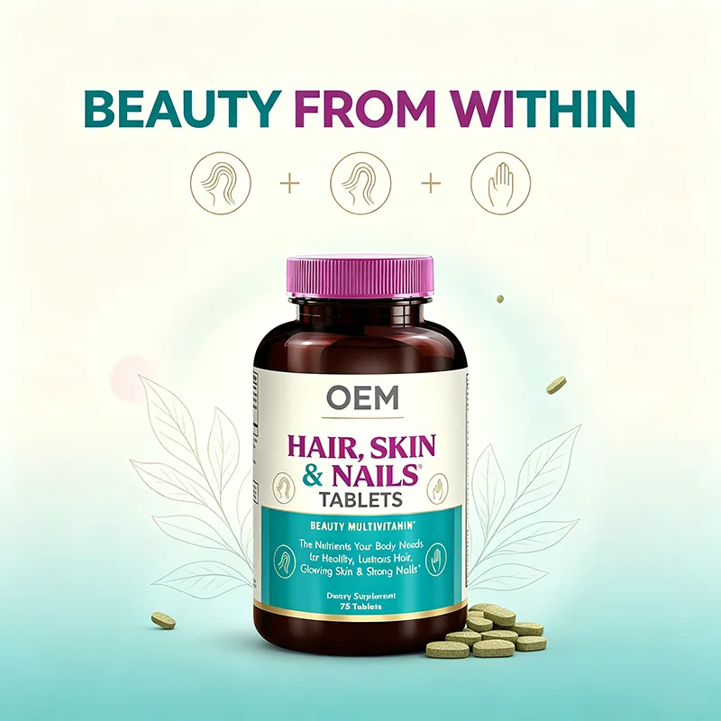 Beauty Multivitamin Hair Skin Nails Tablets 75 Count Dietary Supplement