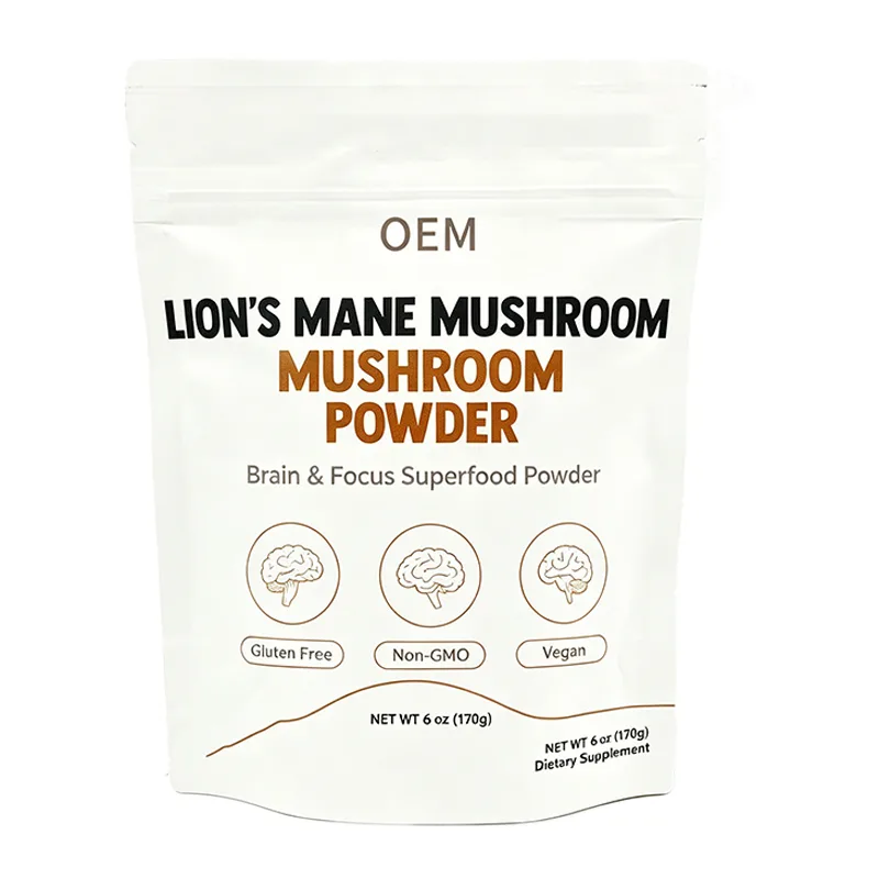 Lion's Mane Mushroom Powder Brain and Focus Superfood 6oz 170g Net Wt Gluten Free Non GMO Vegan OEM Supplement
