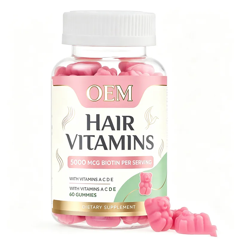 Hair Vitamins Gummies 5000mcg Biotin with Vitamins a C D E 60 Count OEM Supplement for Hair and Beauty Support