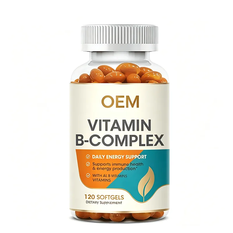 Vitamin B Complex Softgels 120 Count OEM Supplement for Daily Energy Support Immune Health and Energy Production
