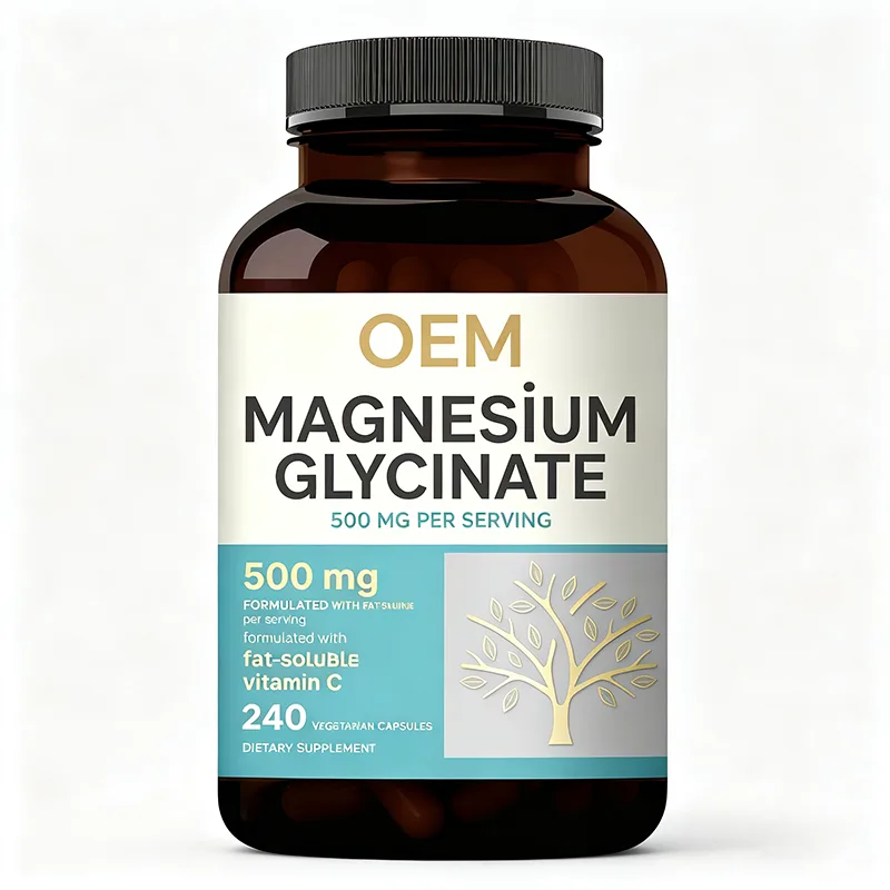 High Absorption Magnesium Glycinate Capsules 180 Count OEM Supplement for Muscle Support and Wellness