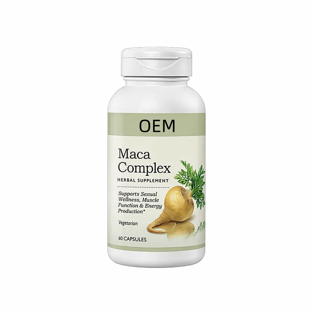 Maca Complex Herbal Supplement Capsules 60 Count OEM for Sexual Wellness Muscle Function and Energy Production Support