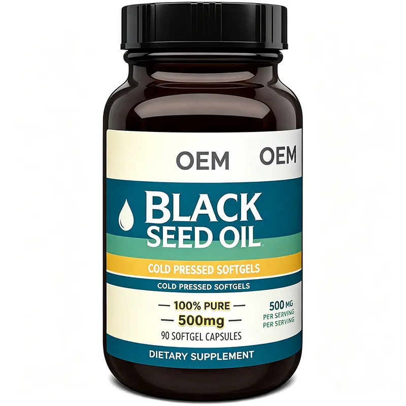 Black Seed Oil Cold Pressed Softgels 500mg Per Serving 90 Count 100% Pure OEM Dietary Supplement