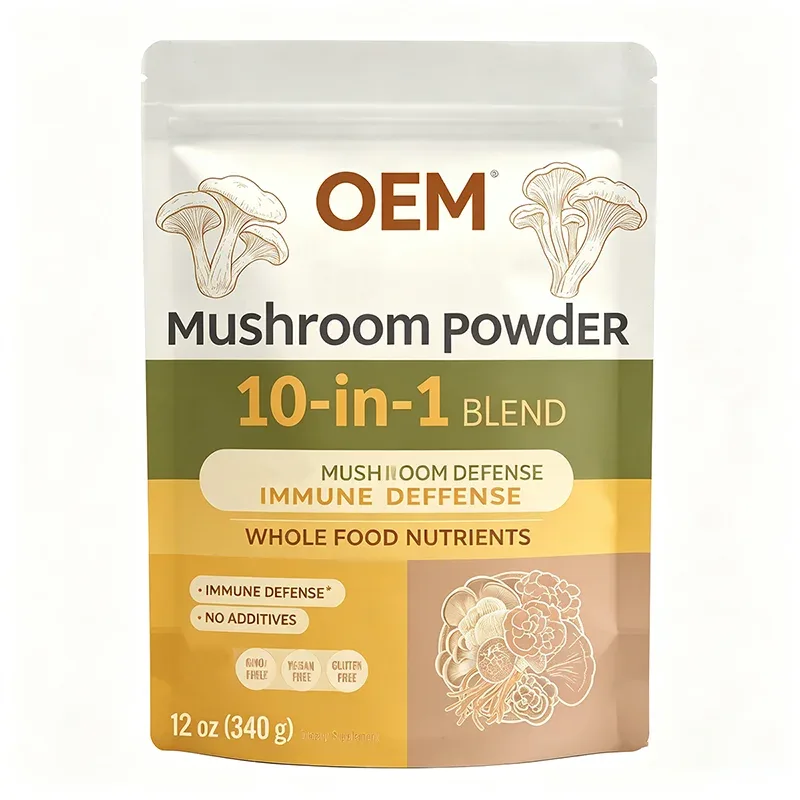 Mushroom Powder 10 in 1 Blend Immune Defense Wholefood Nutrients 12oz 340g No Additives Vegan Gluten Free OEM Supplement