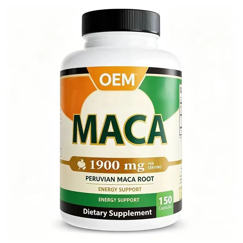 Maca 1900mg Peruvian Maca Root Capsules 150 Count OEM Supplement for Energy Support and Vitality