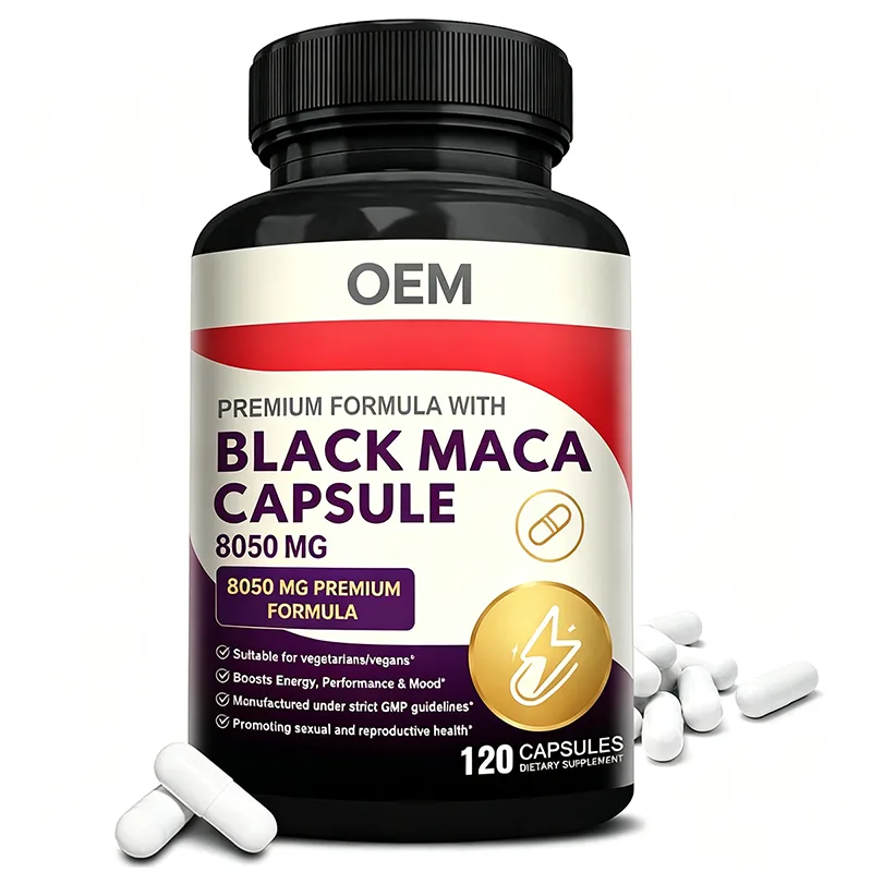 Premium Formula Black Maca Capsules 8050mg 60 Count Suitable for Vegetarians and Vegans OEM Dietary Supplement
