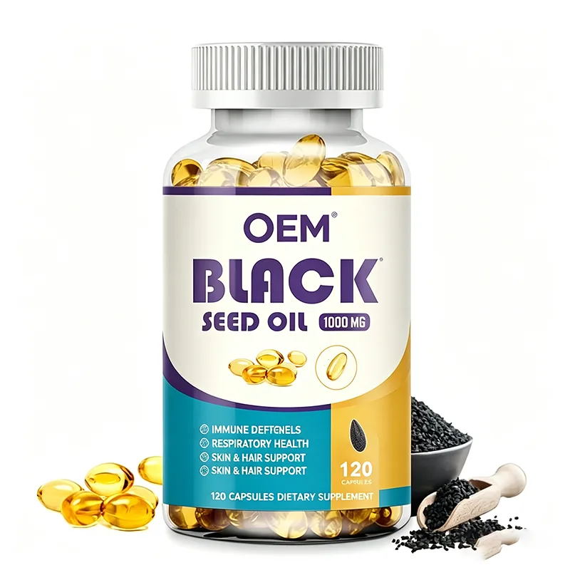 Black Seed Oil 1000mg Capsules 120 Count OEM Supplement for Immune Defense Respiratory Health and Skin Hair Support