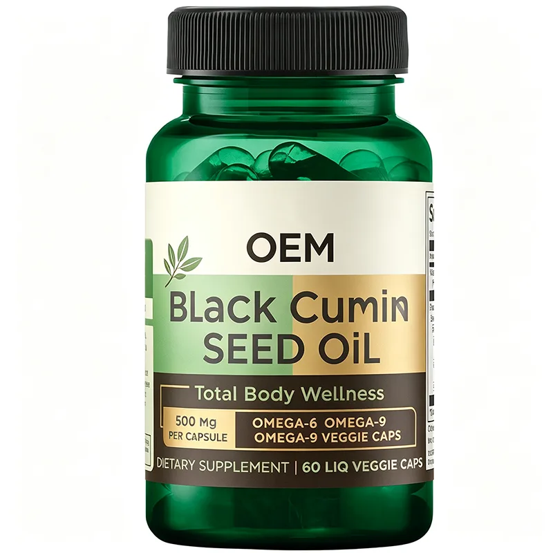 Black Cumin Seed Oil 500mg Per Capsule with Omega 6 and Omega 9 60 Veggie Caps OEM Supplement for Total Body Wellness