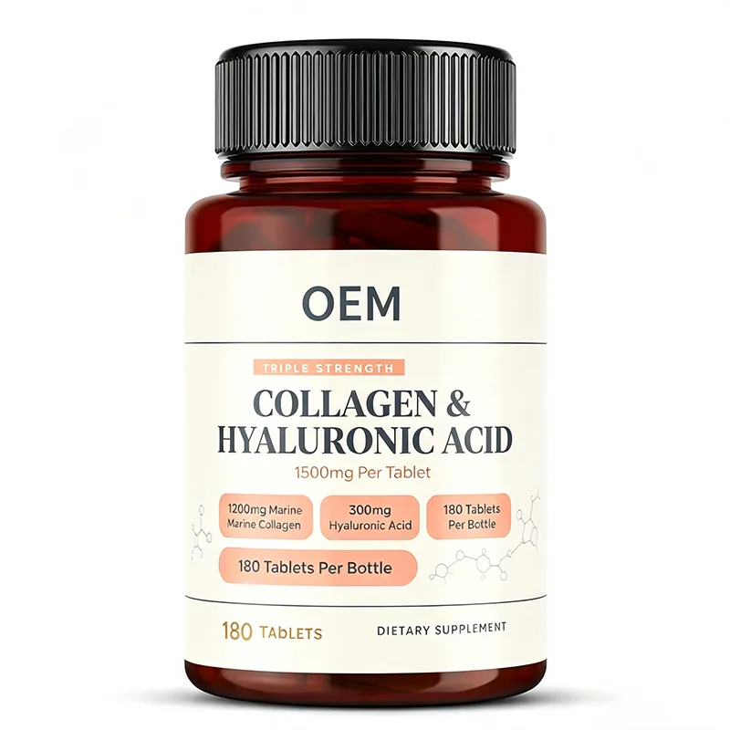 Triple Strength Collagen and Hyaluronic Acid 1500mg Per Tablet 1200mg Marine Collagen 300mg Hyaluronic Acid 180 Tablets