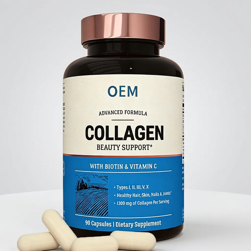 Advanced Collagen Beauty Support Capsules 60 Count with Biotin Vitamin C Types I II III V X Collagen for Hair Skin Nails Joints