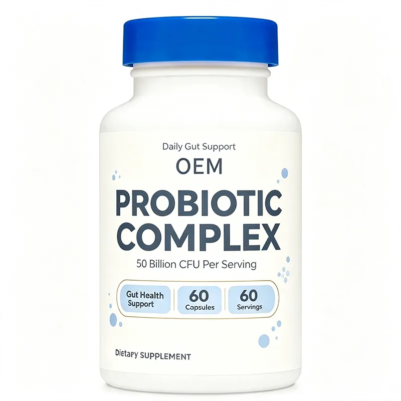 Daily Gut Support Probiotic Complex 50 Billion CFU Per Serving 60 Capsules 60 Servings OEM Supplement for Gut Health
