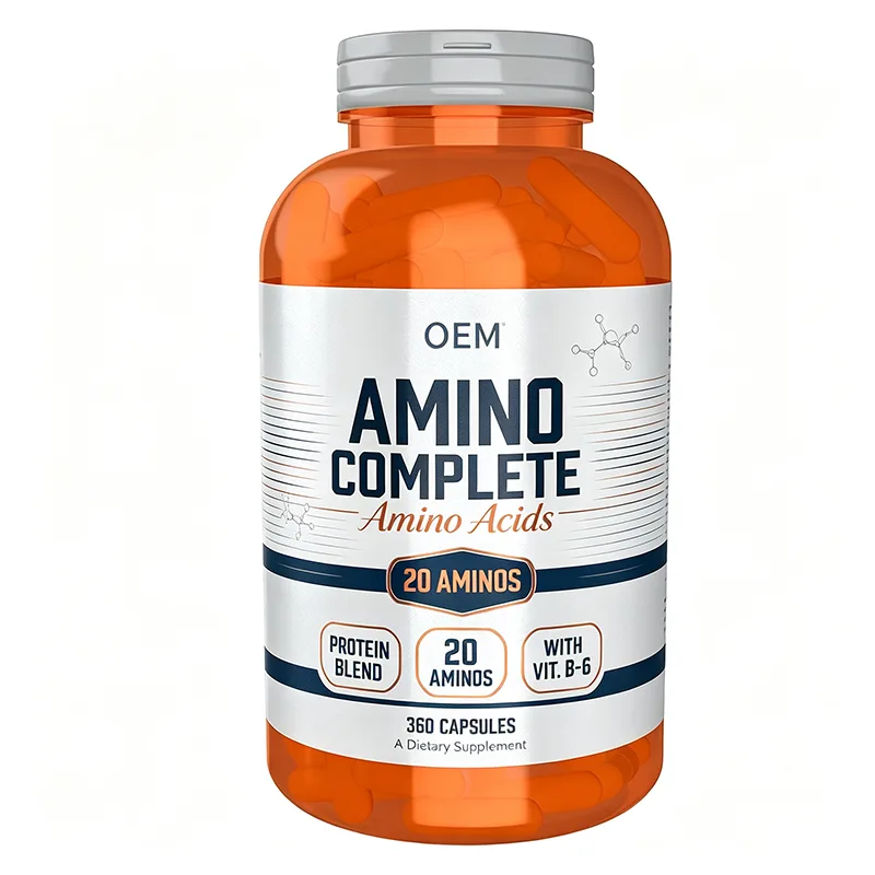Amino Complete 20 Aminos Protein Blend with Vitamin B6 360 Capsules OEM Dietary Supplement
