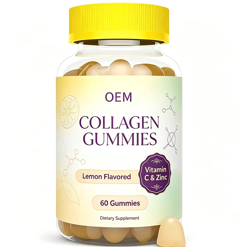 Collagen Gummies with Vitamin C and Zinc Lemon Flavored 60 Count OEM Dietary Supplement