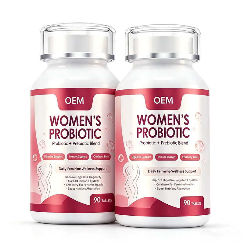 Women's Probiotic Tablets 90 Count with Prebiotic Blend and Cranberry OEM Supplement for Digestive Immune and Feminine Wellness