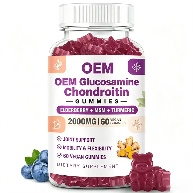 Glucosamine Chondroitin Gummies 2000mg Vegan Formula With Elderberry Turmeric 60 Count Daily Dietary Supplement