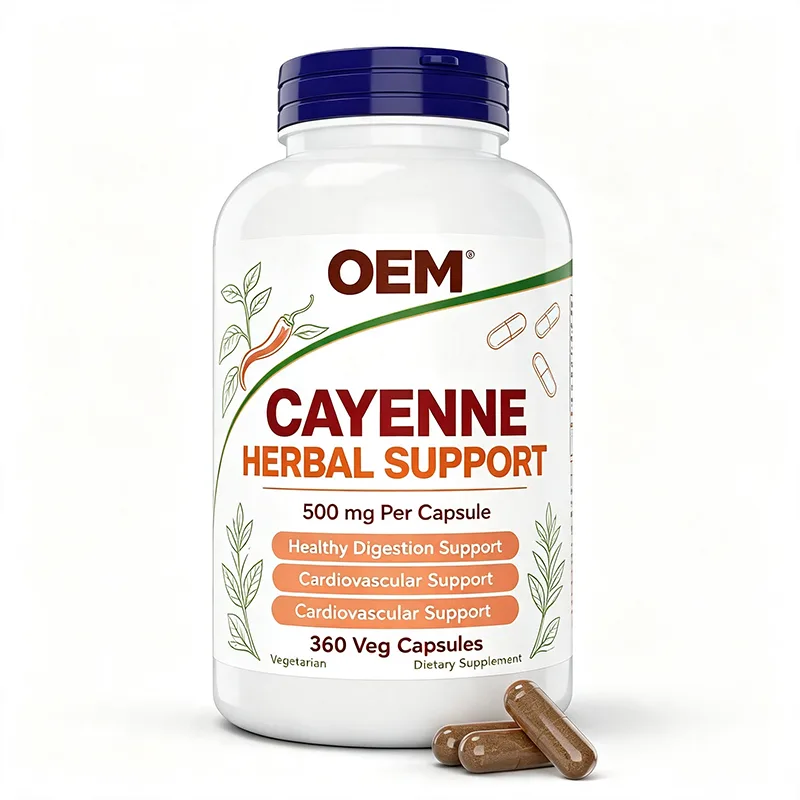 Cayenne Herbal Support Veg Capsules 500mg Per Capsule 360 Counts Herbal Blend Digestion Cardiovascular Dietary Supplement
