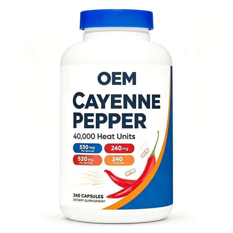 Cayenne Pepper Capsules 240 Counts 530mg Per Serving 40000 Heat Units Daily Herbal Wellness Dietary Supplement