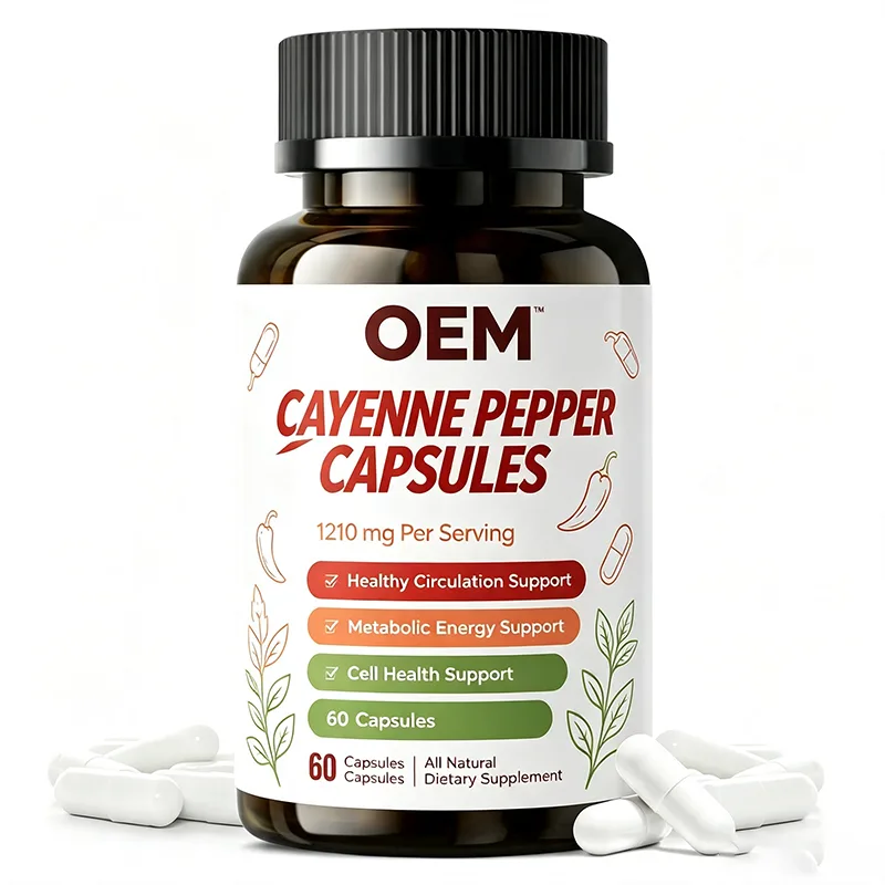 OEM Cayenne Pepper Capsules 1210mg Per Serving 60 Counts All Natural Private Label Herbal Supplement
