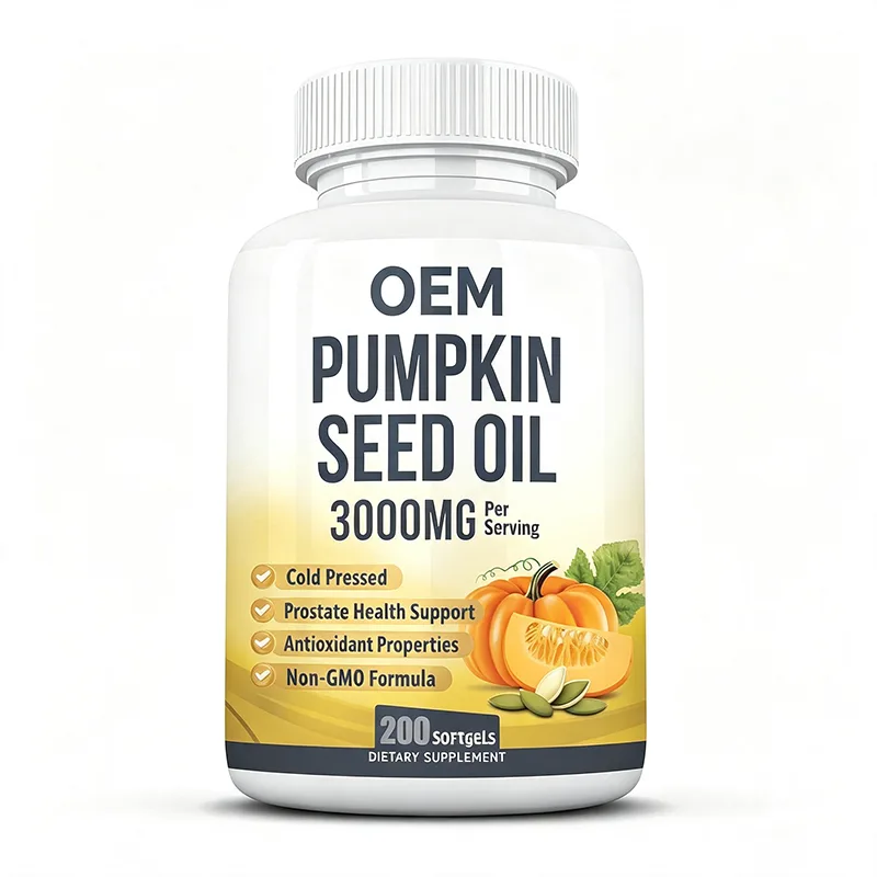 Pumpkin Seed Oil Softgels 3000mg Per Serving Cold Pressed Non GMO 200 Softgels OEM Private Label Dietary Supplement