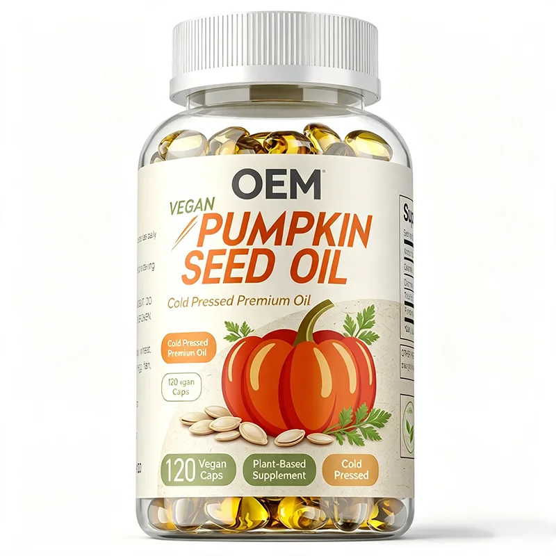 Bulk Vegan Pumpkin Seed Oil Cold Pressed Capsules 120 Vegan Caps OEM ODM Custom Label Plant Derived Supplement