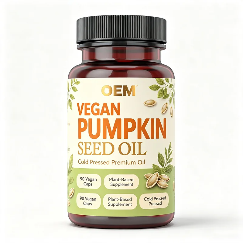 Bulk Vegan Cold Pressed Pumpkin Seed Oil Capsules 90 Vegan Caps OEM ODM Custom Label Plant Derived Supplement