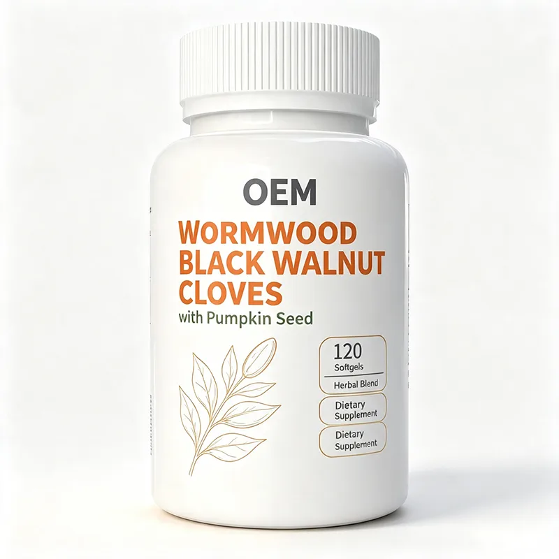 Private Label Wormwood Black Walnut Cloves Pumpkin Seed Softgels 120pcs Complex Herbal Supplement ODM