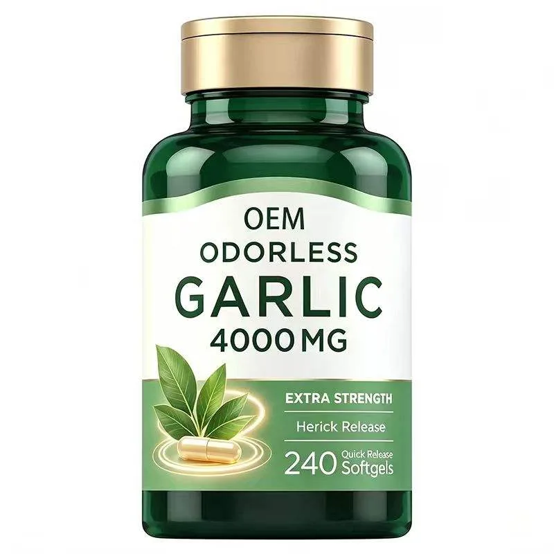 Private Label Odorless Garlic Softgels 240pcs 4000mg Extra Strength Quick Release Herbal Supplement ODM
