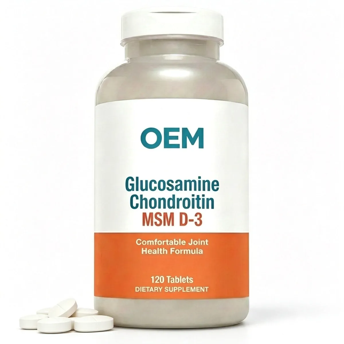 Wholesale Glucosamine Chondroitin Capsules 180Ct Amber Plastic Bottle Custom Supplement